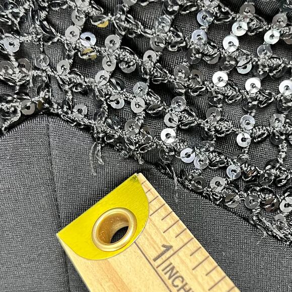 LAUREN Ralph Lauren Sheath Dress Black Sequin Embellished VNeck Sleeveless SZ 8 - Picture 12 of 13